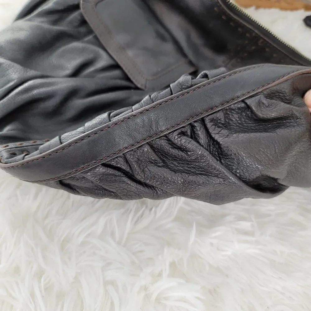Cole haan large hobo bag dark brown